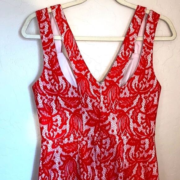 ASOS red lace midi dress - Picture 7 of 8